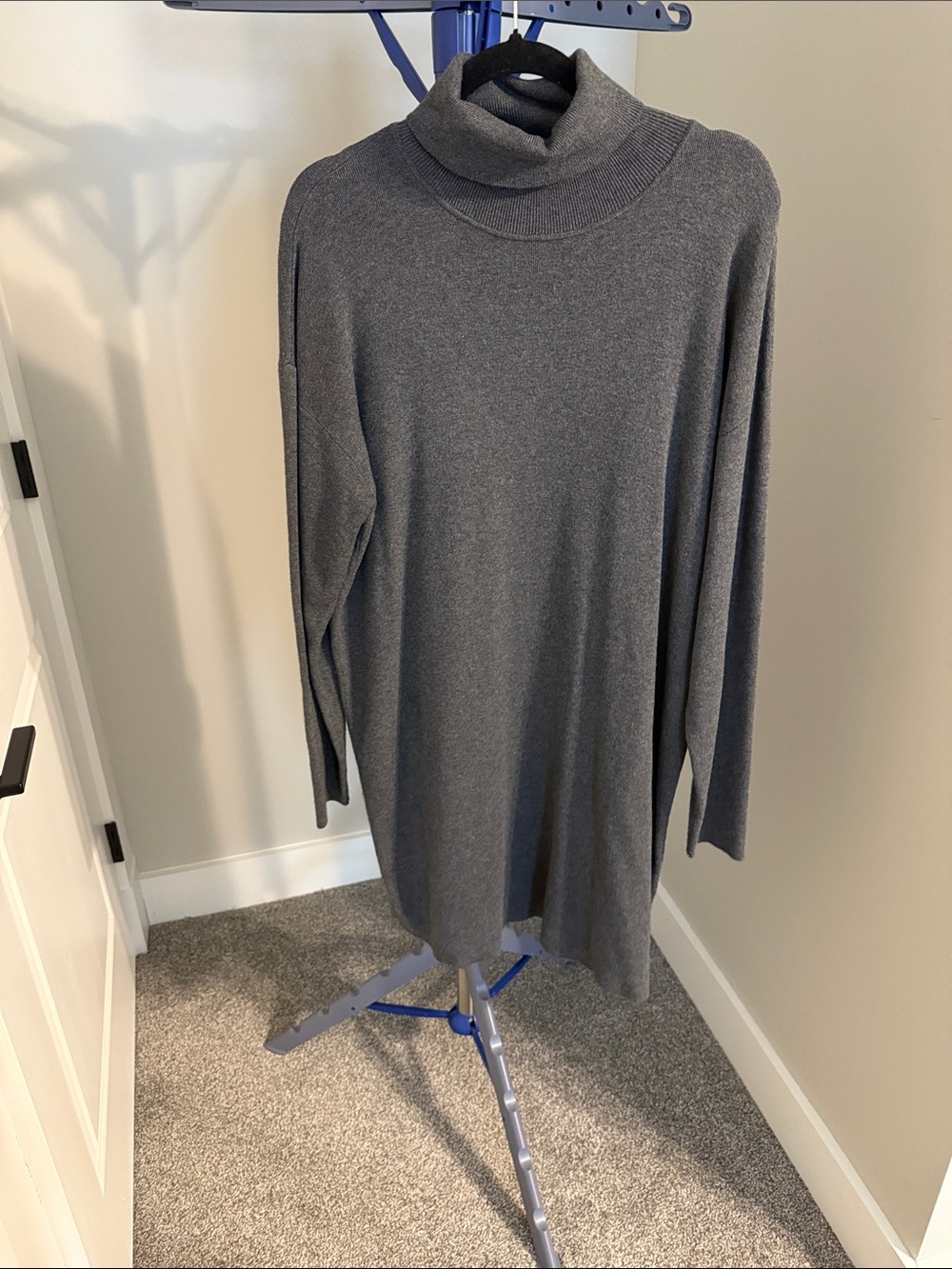Michael Kors Charcoal Gray Turtleneck Sweater Dress